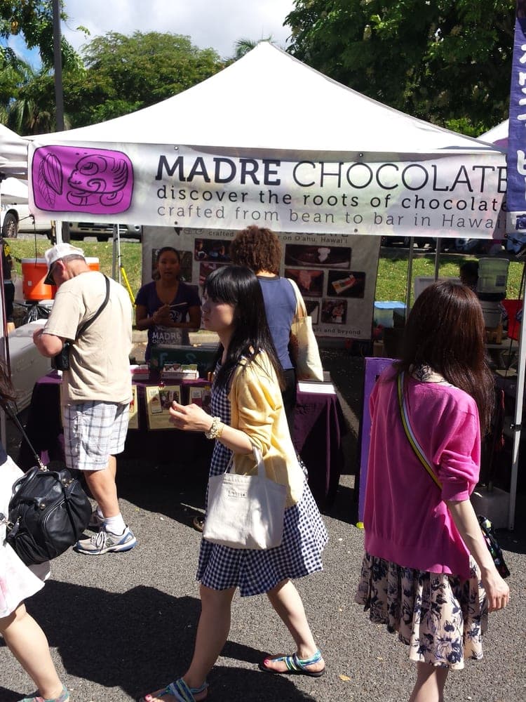 Madre Chocolate booth at KCC Farmers Market